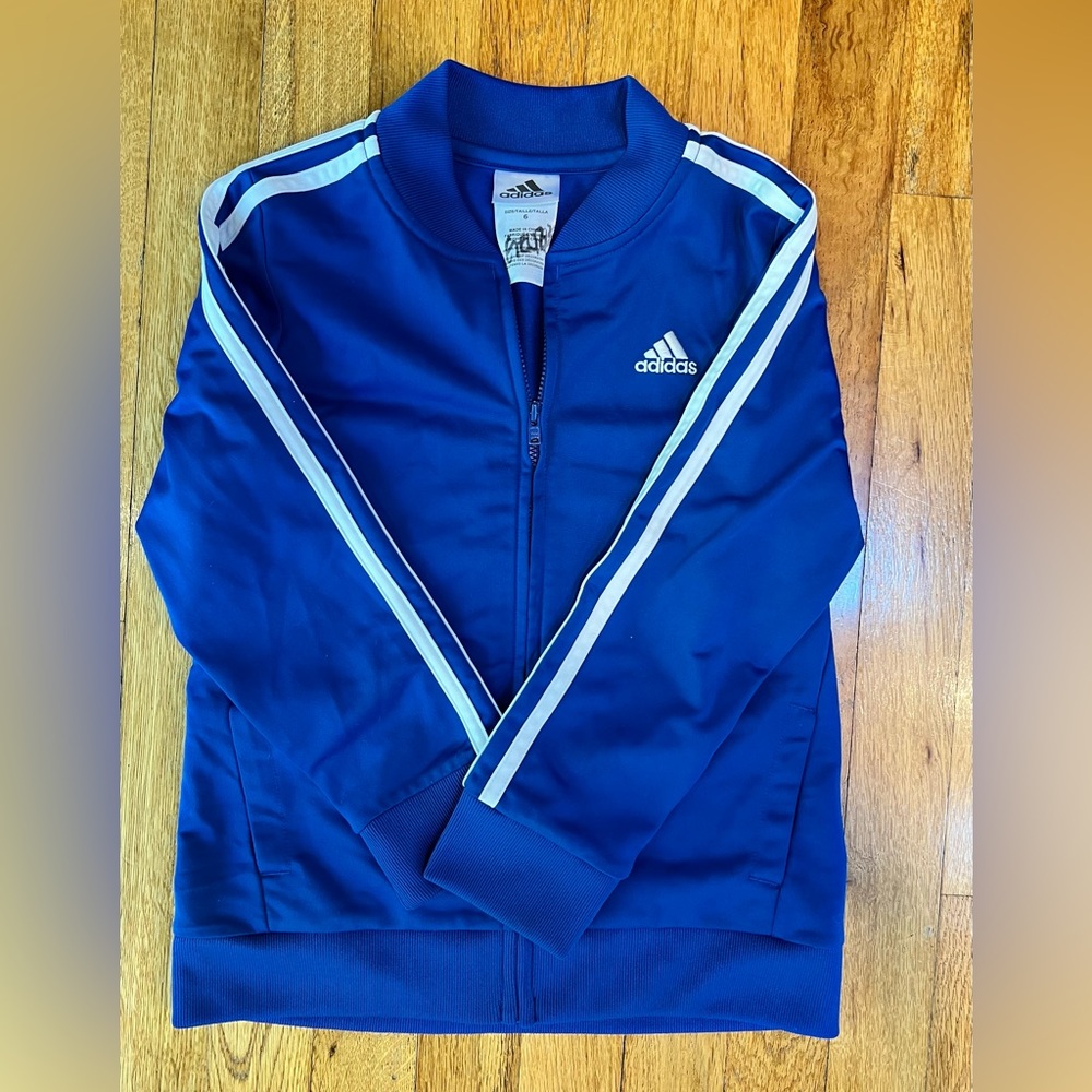 Size 6 Boys Adidas blue track jacket.